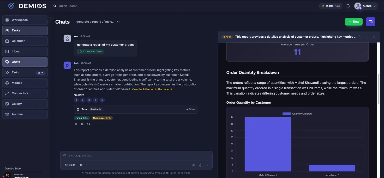Twin Analytics screenshot